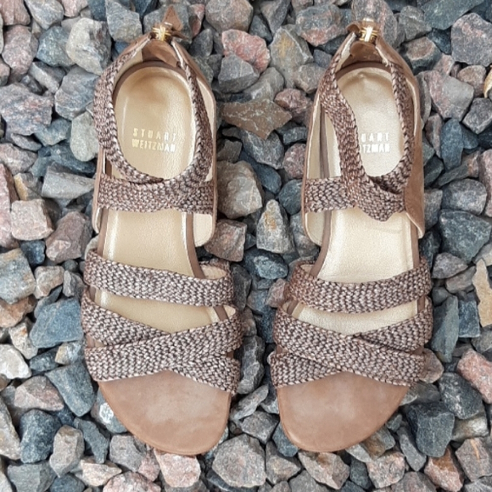 Stuart Weitzman Brown Strappy Sandals